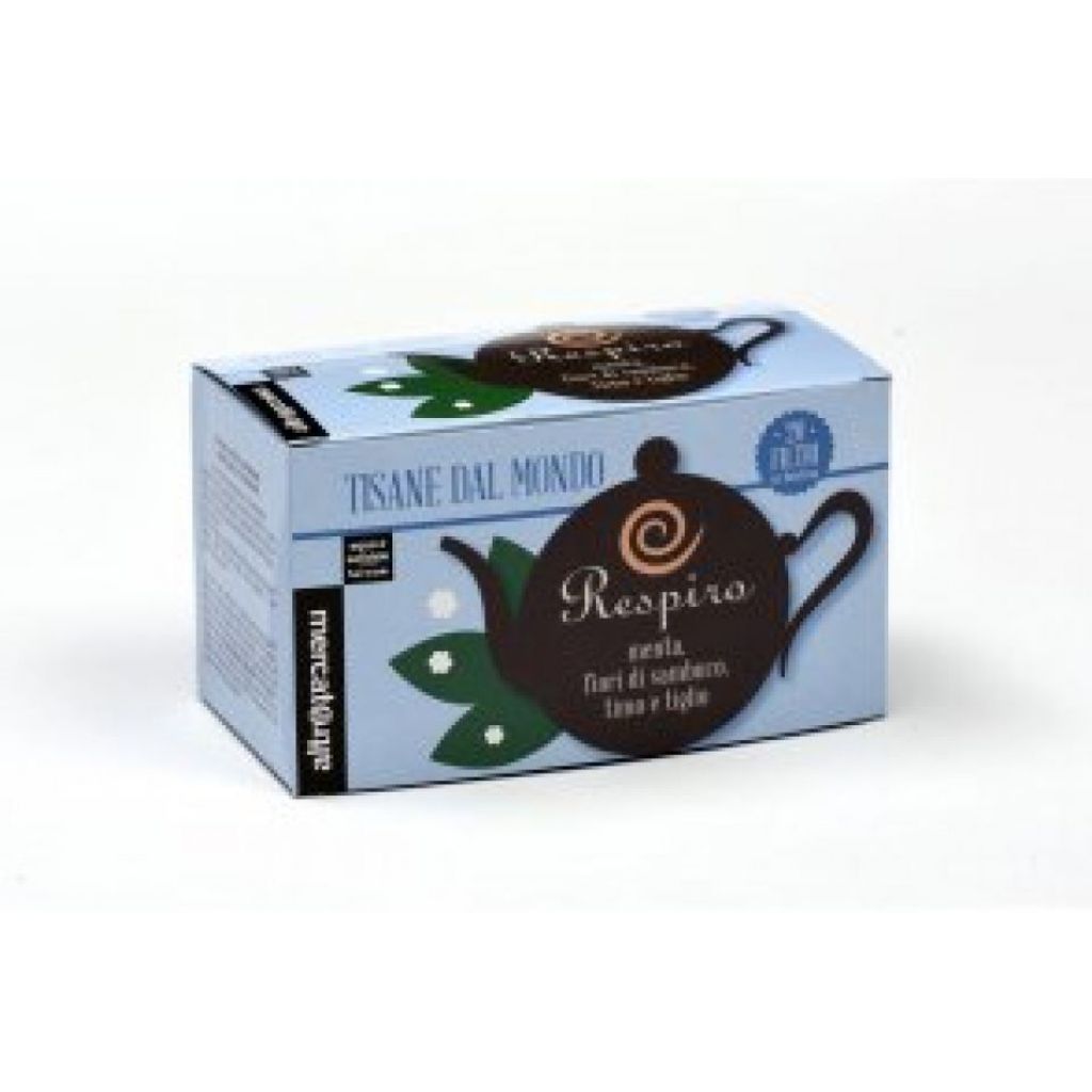 695 tisana respiro - menta, fiori di sambuco, timo ,tiglio - 20g