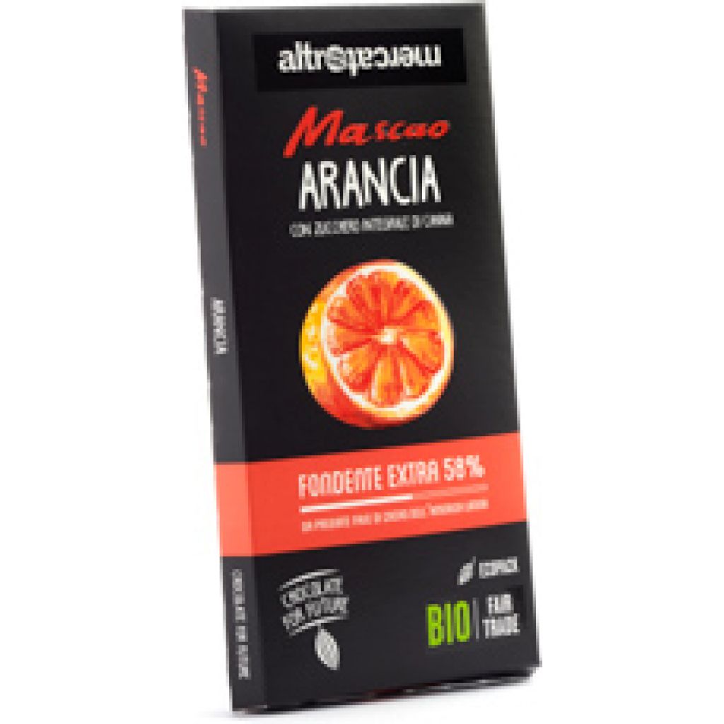 7595 cioccolato Mascao fondente extra con arancia - bio 80g