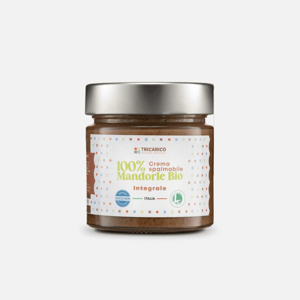 Crema 100% mandorle Bio integrale &ndash; CARTONE 20 x Vaso 200 g