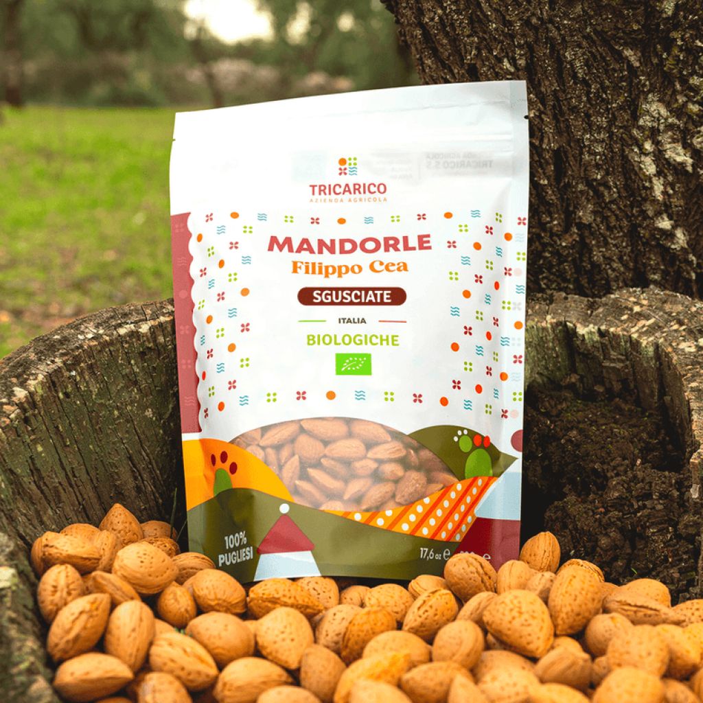 Mandorle Bio Filippo Cea sgusciate &ndash; CARTONE 18 x Busta 500 g