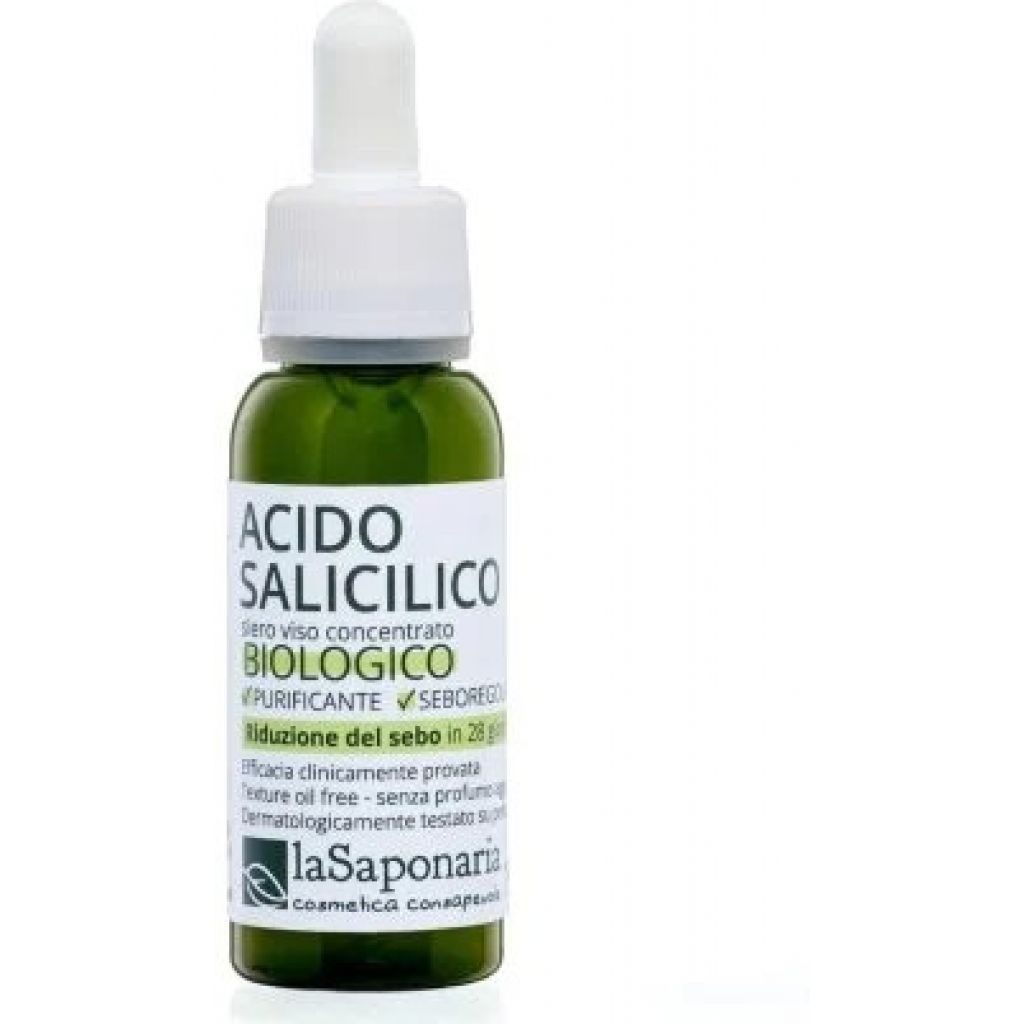 Acido Salicilico Attivi Puro - Siero viso certificato biologico purificante e seboregolatore 30 ml