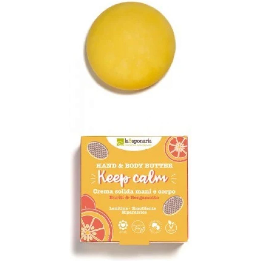 Crema solida mani e corpo KEEP CALM - Buriti & Bergamotto 80 ml