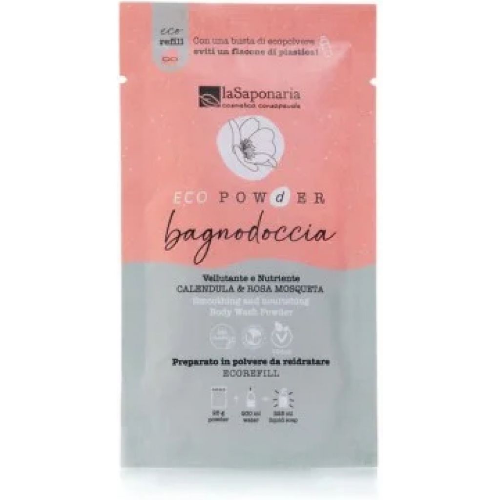 Bagnodoccia in polvere vellutante e nutriente 25 g Calendula e rosa mosquete