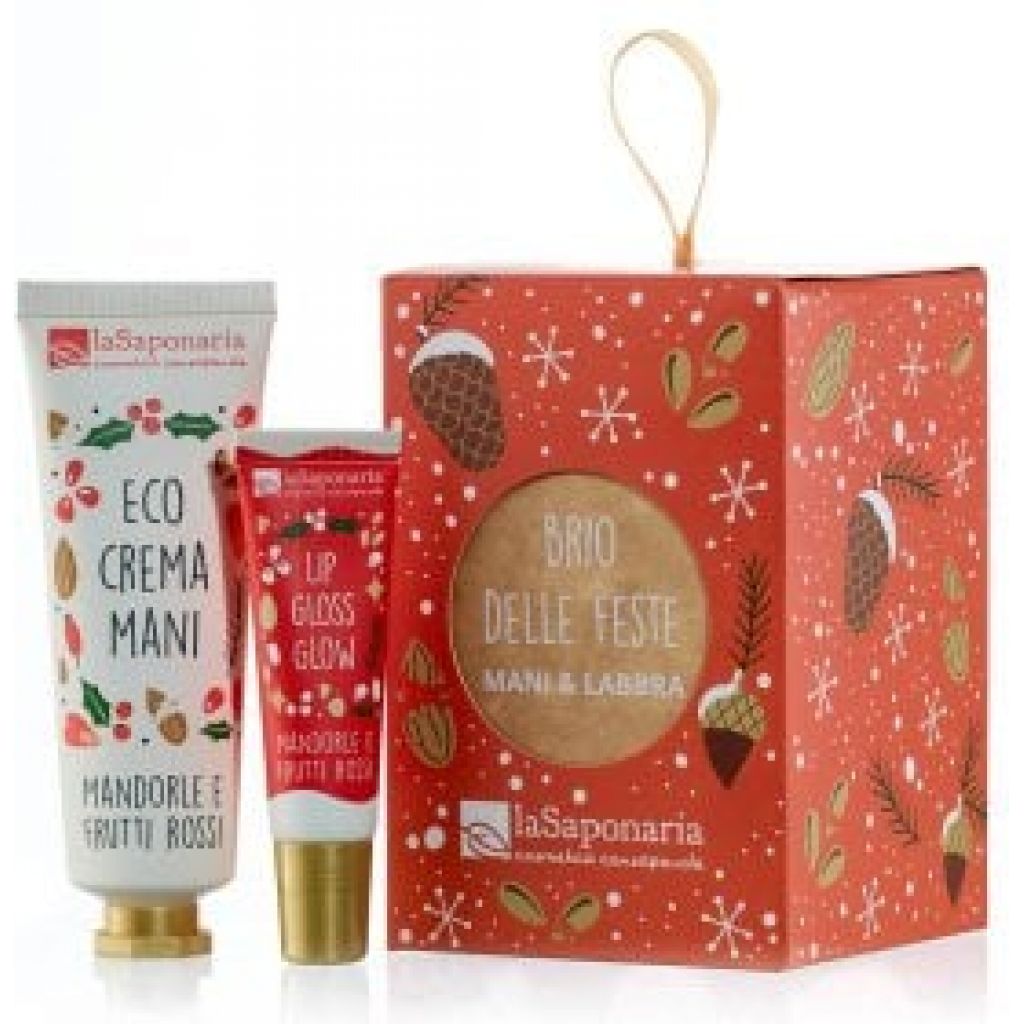 Lanterna Brio delle feste - Crema mani mandorle e frutti rossi + Lipgloss glow NEW!