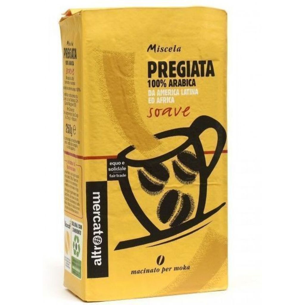 CAFF&Egrave; miscela 100% arabica PREGIATA macinato moka 250 g