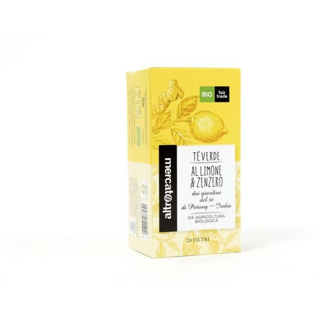 T&egrave; verde limone e zenzero - 20 filtri - bio