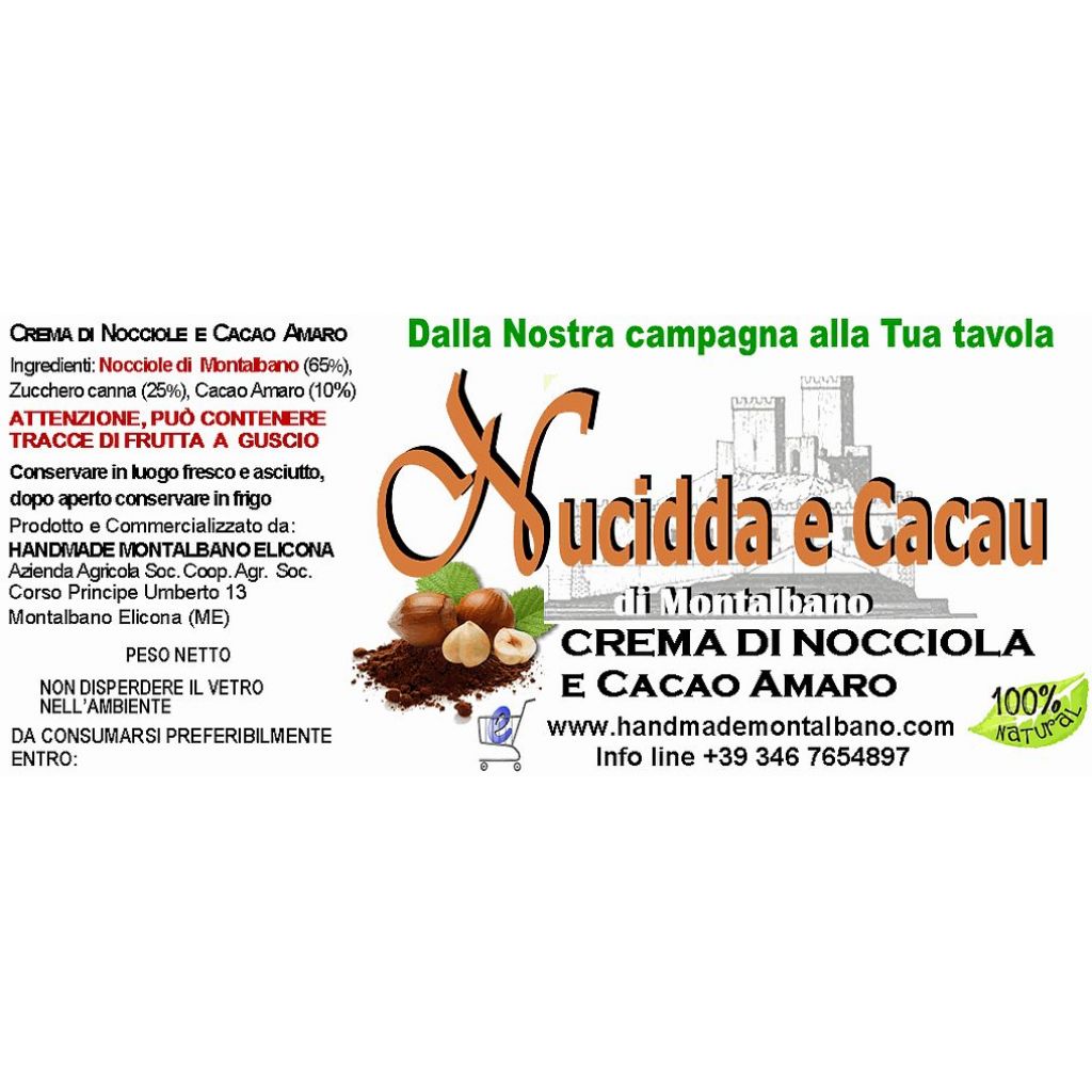 Nucidda e Cacau - crema di nocciole e cacao amaro 400 g
