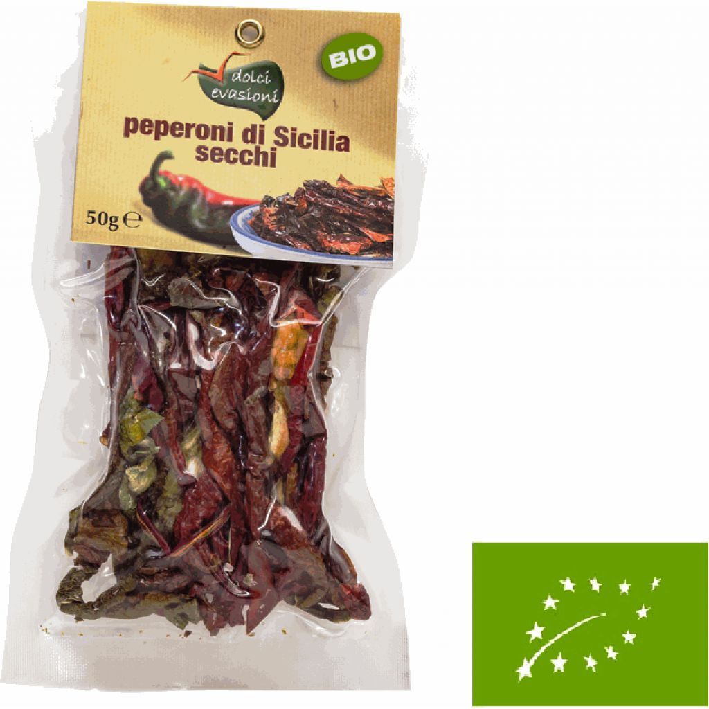 Peperoni di Sicilia secco confezioneda 50 gr