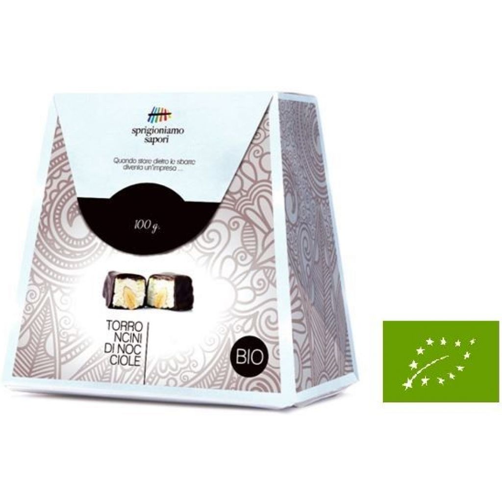 Torroncini morbidi di nocciole ricoperti di cioccolato al latte/fondente/bianco - 100 g