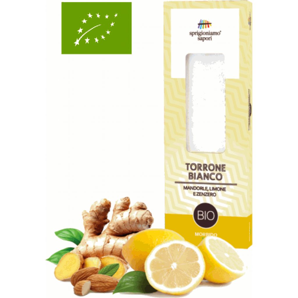 Torrone bianco di mandorla limone e zenzero - 100 g