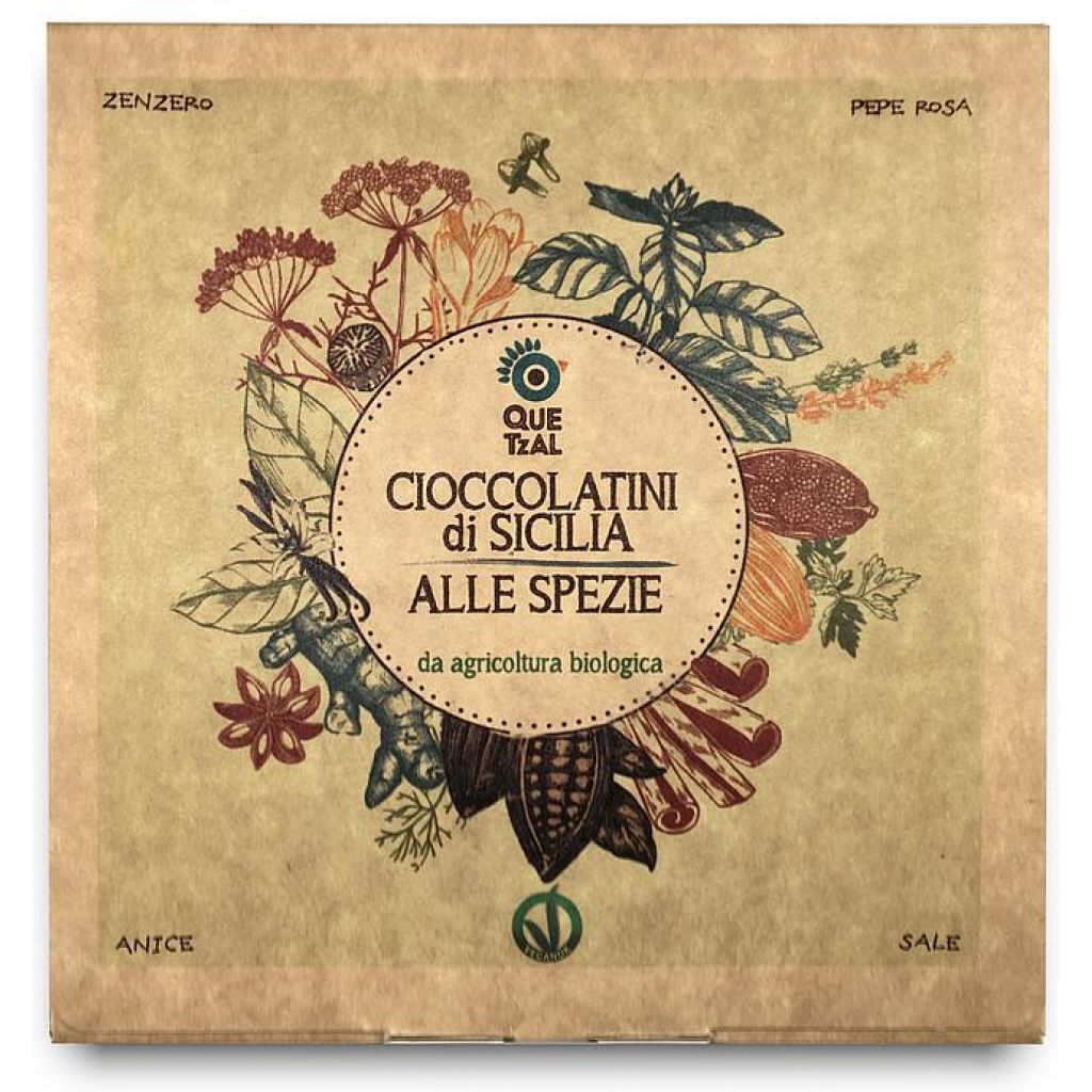 Cioccolatini speziati (sale, pepe rosa, anice, zenzero) cacao 70% BIO - 180 g