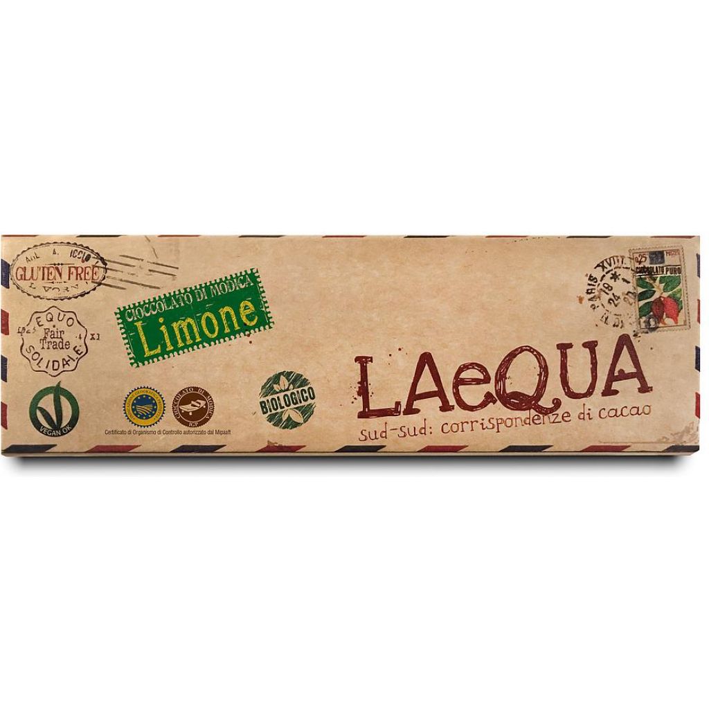 Cioccolata LAeQUA con scorzette di limone BIO - 60 g