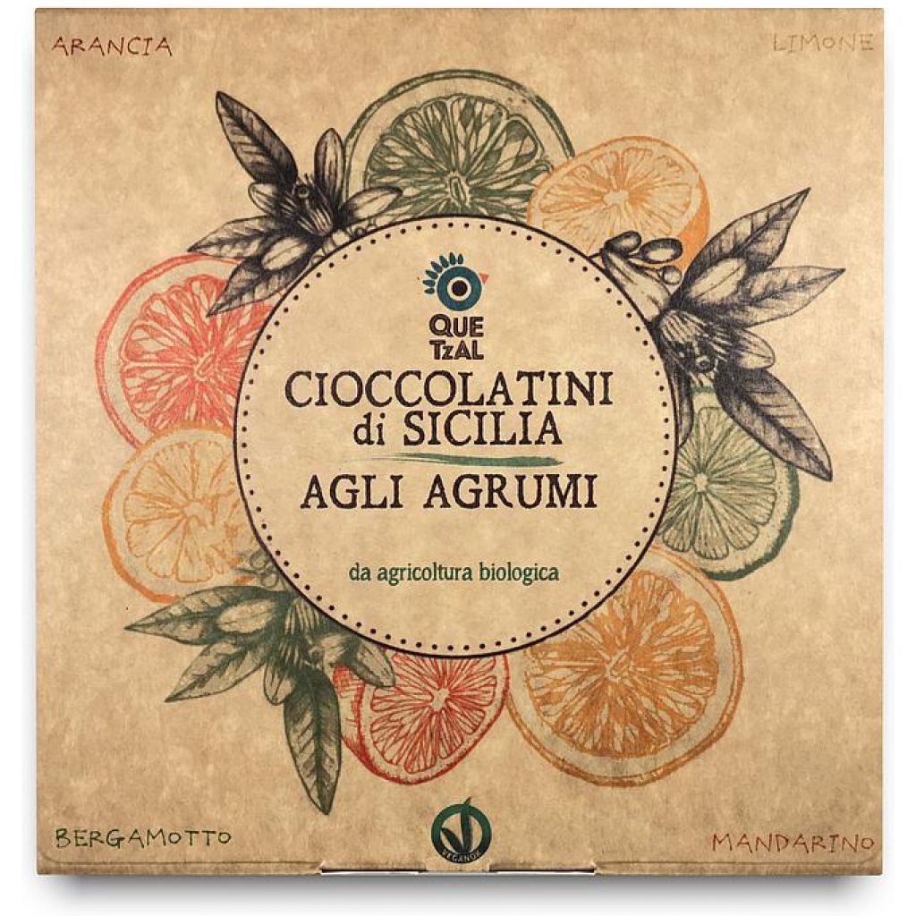 Cioccolatini agli agrumi (mandarino, arancia, limone e bergamotto) cacao 50% BIO - 180 g