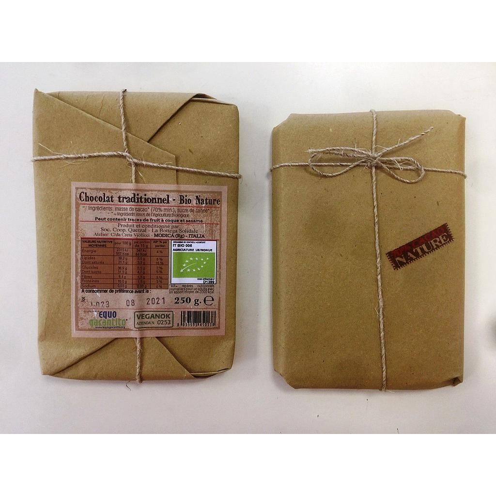 Cioccolata LAeQUA senza spezie 70% barretta da 250 g