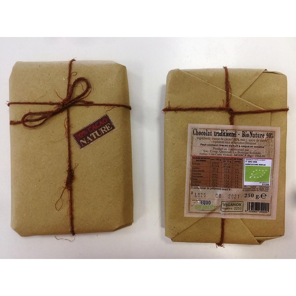 Cioccolata LAeQUA senza spezie 90% barretta da 250 g